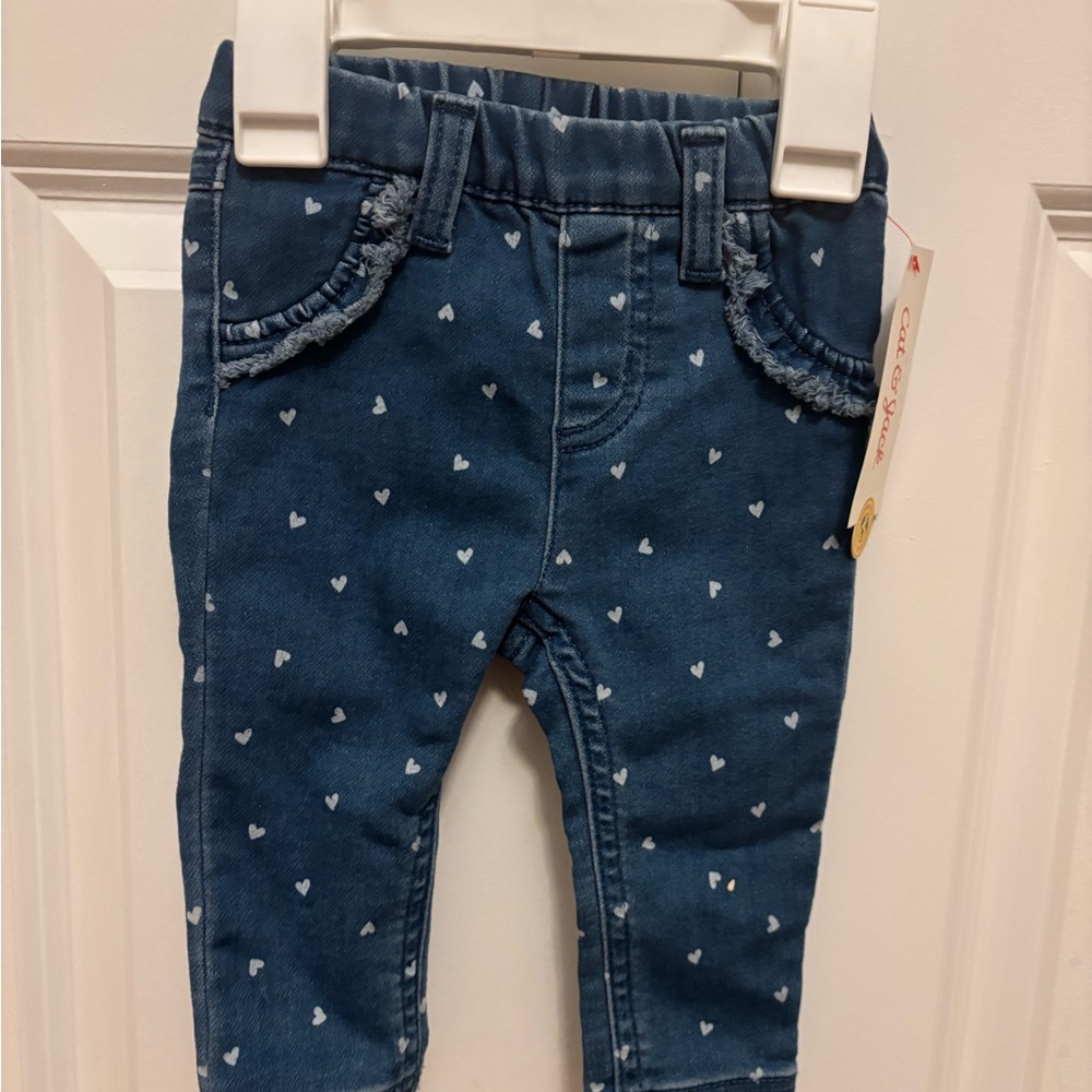 Cat & Jack Denim with Heart Pattern